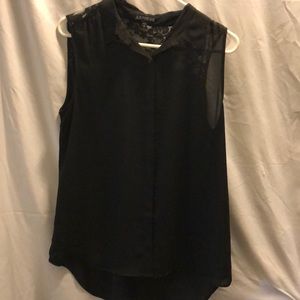 Black, sleeveless blouse